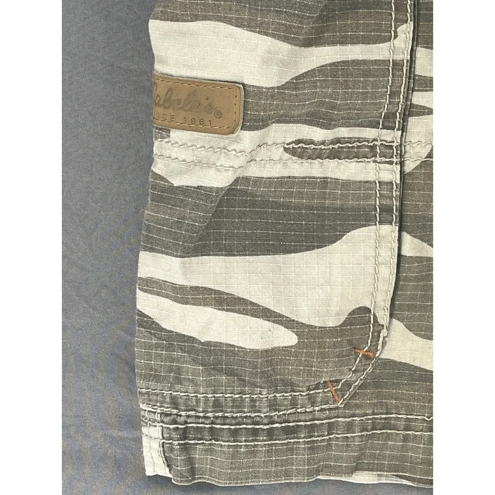 Cabela's Cargo Shorts Men 40 Camo Rip Stop Outdoors Hiking Workwear Pockets